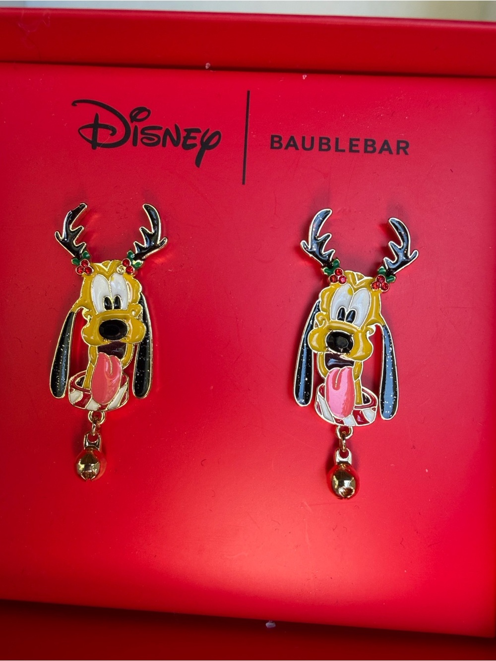 BaubleBar Disney Pluto Reindeer Earrings -NIB